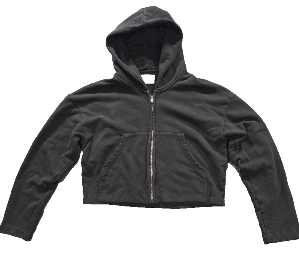 LEGOE HERITAGE Black Stylish Maternity Cropped Y2K preppy Hoodie M A008633